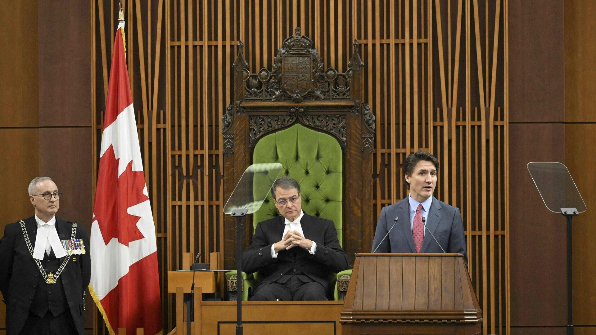 Canadian Prime Minister Justin Trudeau addresses the Canadian Parliament before President Joe Biden speaks in Ottawa, Canada, Friday, Mach 24, 2023. - Sputnik Africa, 1920, 13.11.2023