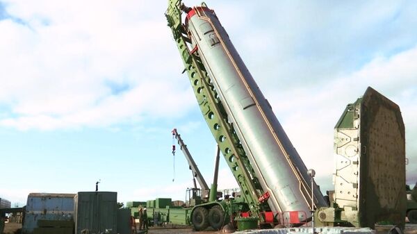 The Avangard intercontinental ballistic missile main-purpose missile system during installation in a launch silo in the Orenburg region. - Sputnik Africa