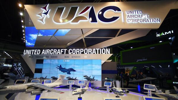 Un stand de l'United Aircraft Corporation, en 2019 - Sputnik Afrique