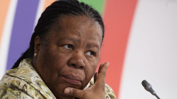 Minister of Science and Technology of South Africa Naledi Pandor at the strategic session Research infrastructure of the BRICS countries as part of the Open Innovation 2015 forum. - Sputnik Afrique