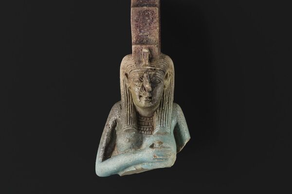 Fragment of a faience amulet of Isis nursing Horus, Late or Ptolemaic Period (about 664-30 BC © National Museums Scotland - Sputnik Africa