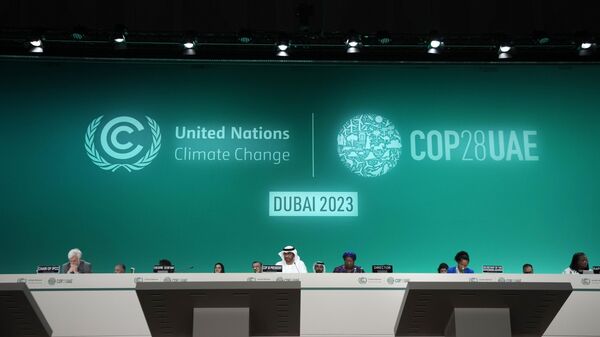 COP28 President Sultan al-Jaber, center, attends the opening session at the COP28 U.N. Climate Summit, Thursday, Nov. 30, 2023, in Dubai, United Arab Emirates. - Sputnik Africa