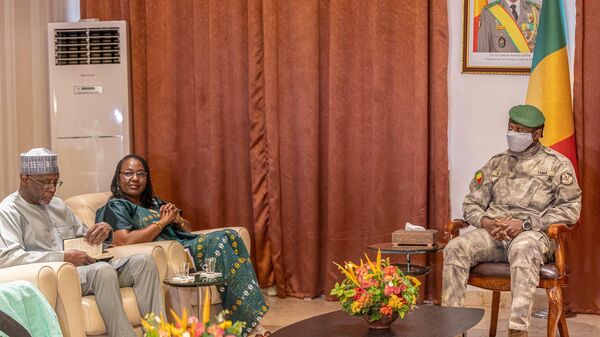 Malian Colonel Assimi Goita at the meeting with the ministers in charge of Foreign Affairs from AES on December 2, 2023.  - Sputnik Africa