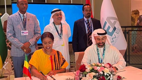 Ethiopia's Finance Ministry and the AMEA POWER company, based in the United Arab Emirates, signed an agreement on the construction of the 300 MW onshore wind project, December 4, 2023. - Sputnik Africa