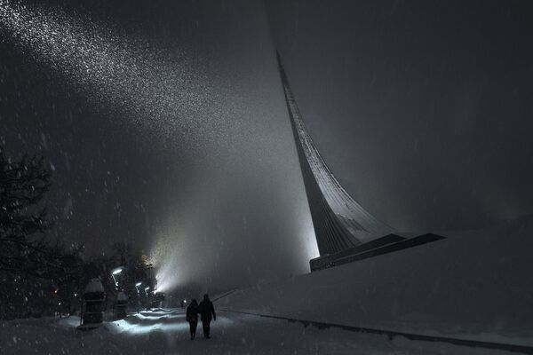 View of the Monument to the Conquerors of Space in Moscow. - Sputnik Africa