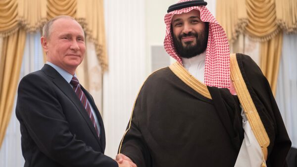 May 30, 2017. Russian President Vladimir Putin meets with Crown Prince of Saudi Arabia Mohammad bin Salman Al Saud, right. - Sputnik Africa
