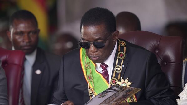Zimbabwe's President Emmerson Mnangagwa attends his inauguration ceremony at the National Sports Stadium in the capital Harare, Monday, Sept. 4, 2023.  - Sputnik Africa