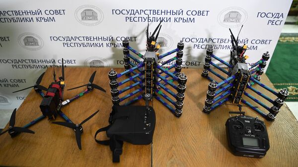 Kamikaze drones Zhirinovsky, given to a motorized rifle battalion, in the building of the Crimean parliament in Simferopol. - Sputnik Africa