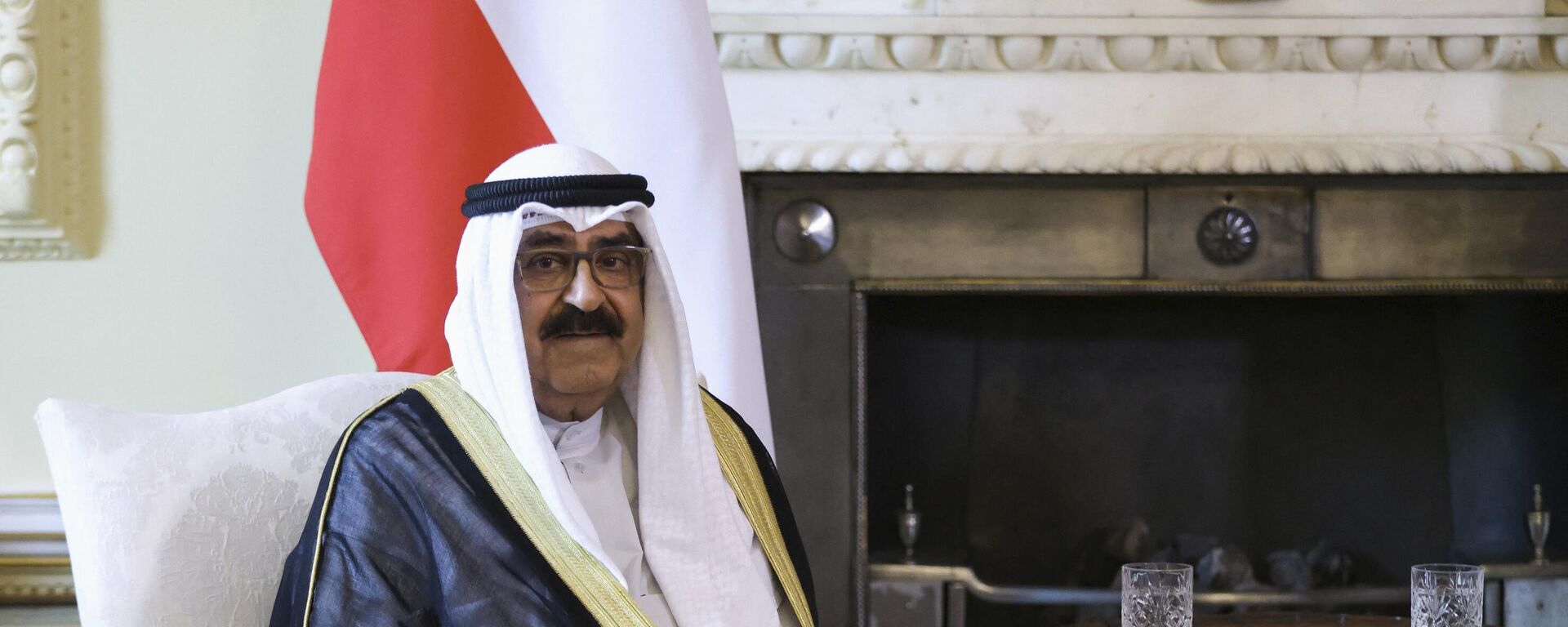 Kuwait's Crown Prince Sheikh Meshal Al-Ahmad Al-Jaber Al-Sabah meets with Britain's Prime Minister Rishi Sunak, not pictured, at 10 Downing Street, in London, Britain, Tuesday Aug. 29, 2023. - Sputnik Africa, 1920, 16.12.2023