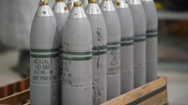 Canisters of mustard gas, which are part of the United States' chemical weapons stockpile, wait for destruction at the U.S. Army Pueblo Chemical Depot Thursday, June 8, 2023, in Pueblo, Colo.  - Sputnik Africa
