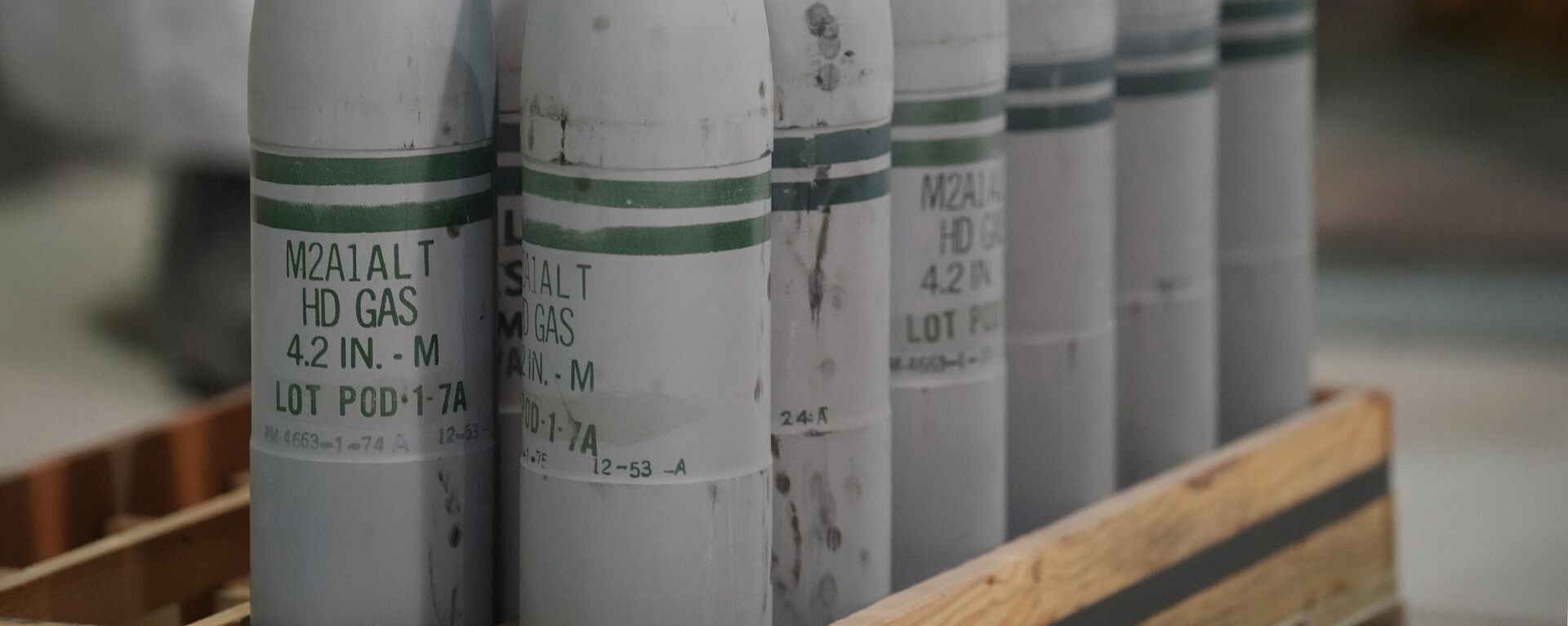 Canisters of mustard gas, which are part of the United States' chemical weapons stockpile, wait for destruction at the U.S. Army Pueblo Chemical Depot Thursday, June 8, 2023, in Pueblo, Colo.  - Sputnik Africa, 1920, 27.12.2023