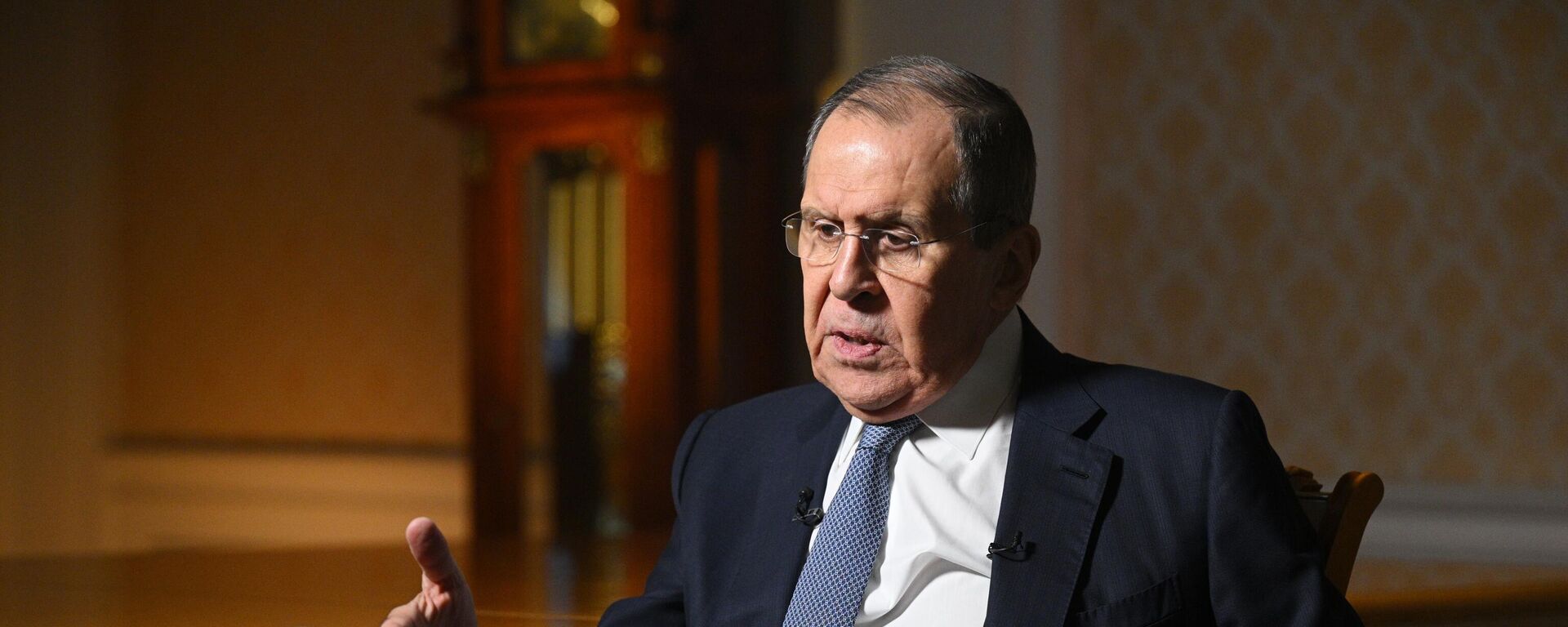 Russian Foreign Minister Sergey Lavrov during an interview with Dmitry Kiselev, CEO of the Rossiya Segodnya media group. - Sputnik Africa, 1920, 28.12.2023