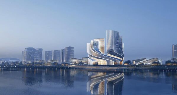Ole Schieren&#x27;s architectural bureau has presented a project called Tencent Helix. It is about a large complex consisting of 4-5 skyscrapers. The main feature is that all the buildings will be connected to each other and &quot;twisted in a whirlwind&quot;. - Sputnik Africa