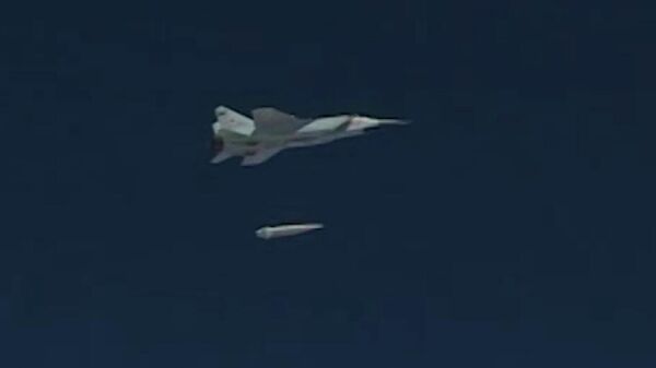 Russia's Kinzhal hypersonic missile being fired. File photo screengrab of MoD video. - Sputnik Africa