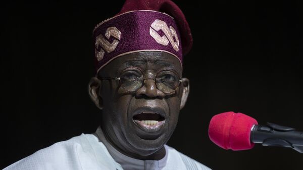 President-Elect Bola Tinubu addresses gathered supporters and the country after receiving his certificate at a ceremony in Abuja, Nigeria on Wednesday, March 1, 2023. - Sputnik Africa