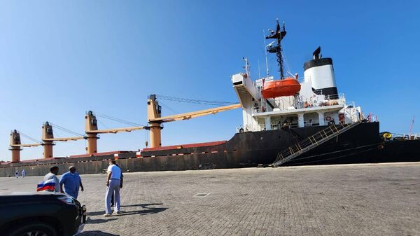 The bulk carrier Lugano in the port of Massawa, which delivered 25,000 tons of grain to Eritrea on January 4, 2024. - Sputnik Afrique