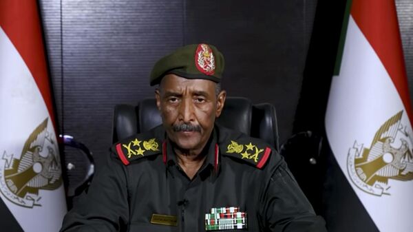 In this image made from video provided Friday, April 21, 2023, by the Sudan Armed Forces, Gen. Abdel-Fattah Burhan, commander of the Sudanese Armed Forces, speaks at an undisclosed location. - Sputnik Africa