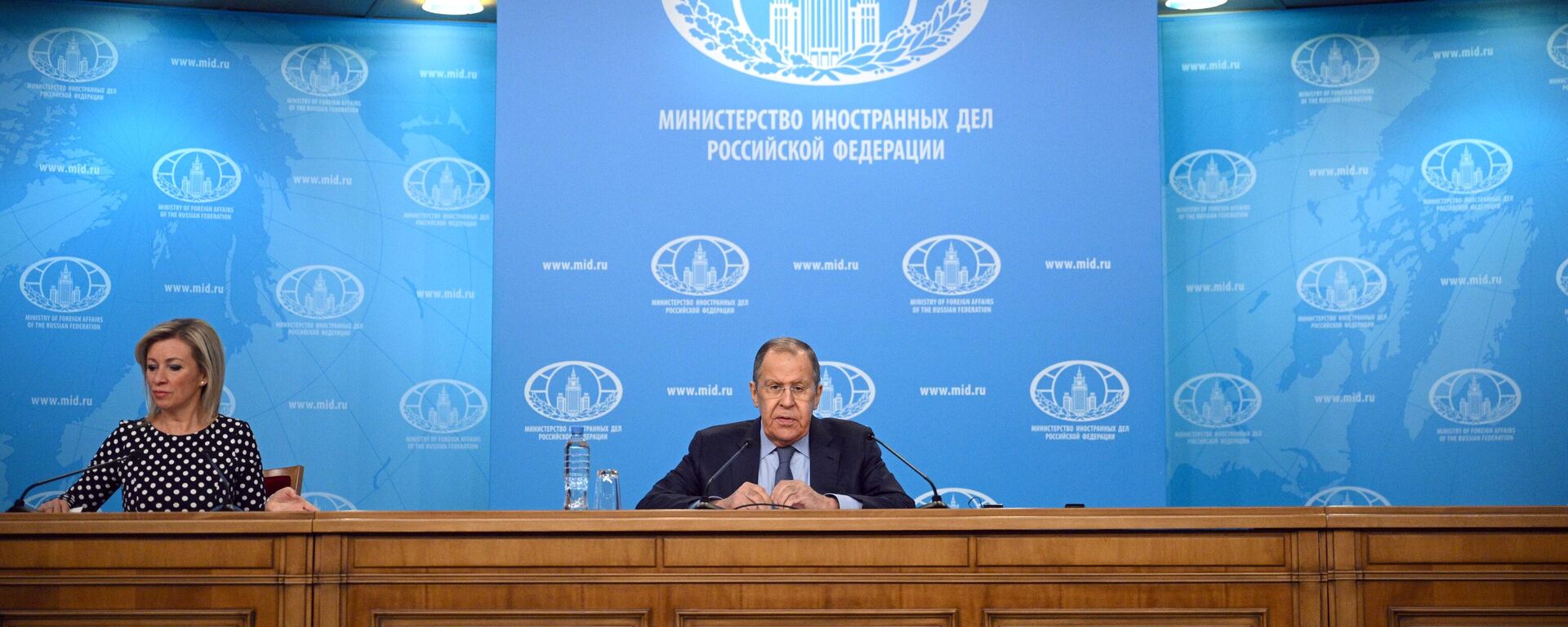 Russian Foreign Minister Sergey Lavrov and official representative of the Russian Foreign Ministry Maria Zakharova at a press conference in Moscow. - Sputnik Africa, 1920, 18.01.2024