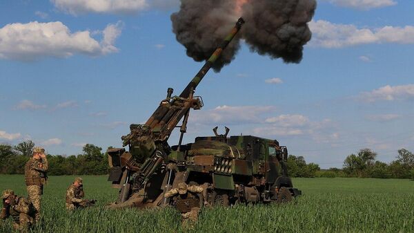 French cannon Caesar in action in the Donbass - Sputnik Africa