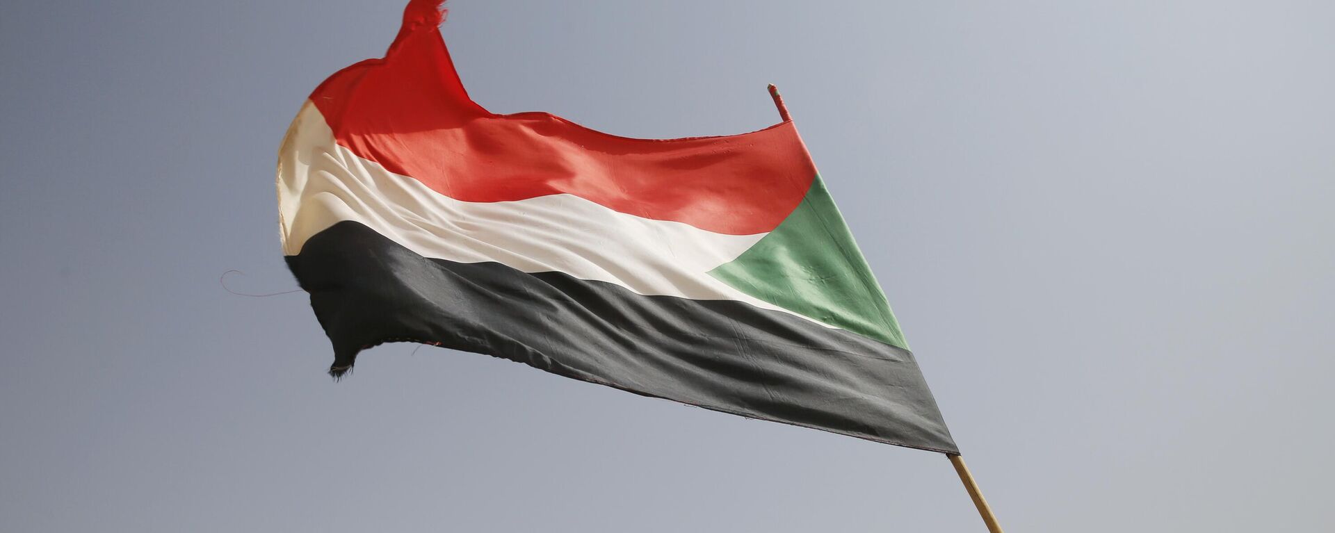A Sudanese supporter of Gen. Mohammed Hamdan Dagalo, the deputy head of the military council, holds a national flag during a military-backed tribe's rally, in the East Nile province, Sudan, Saturday, June 22, 2019.  - Sputnik Africa, 1920, 09.03.2024