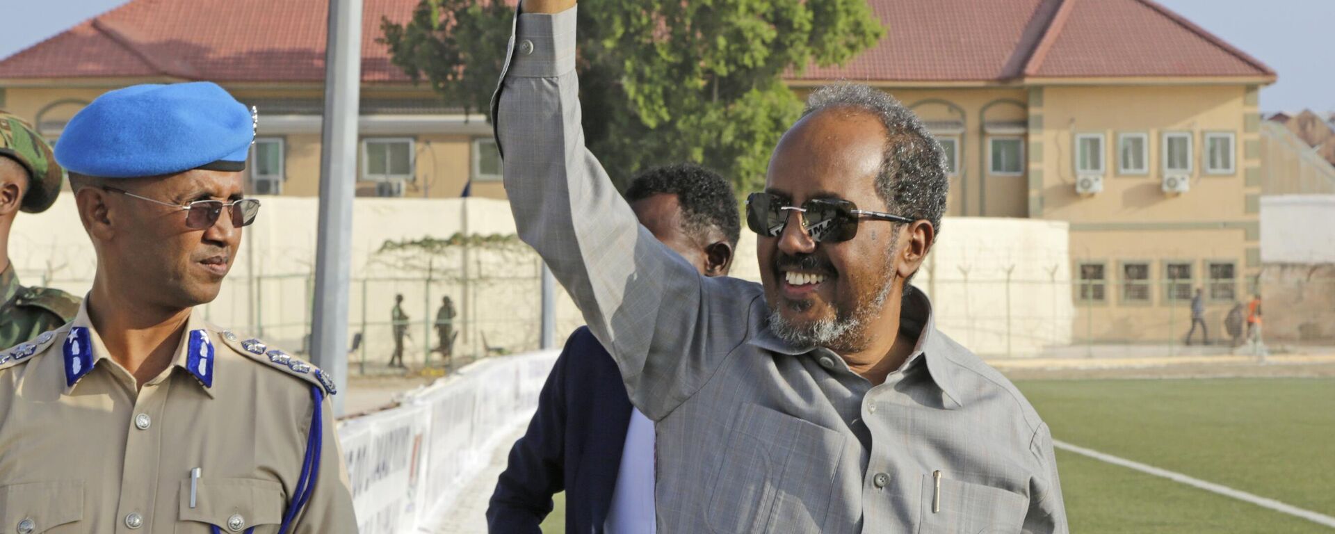 Somalia President Hassan Sheikh Mohamud leads a demonstration at Banadir stadium, Mogadishu, Thursday Jan. 12, 2023.  - Sputnik Africa, 1920, 22.01.2024