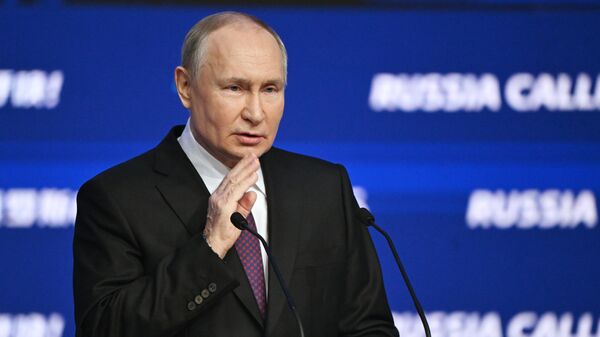 Russian president Vladimir Putin at the Russia Calling! investment and business forum. December 7, 2023. - Sputnik Africa