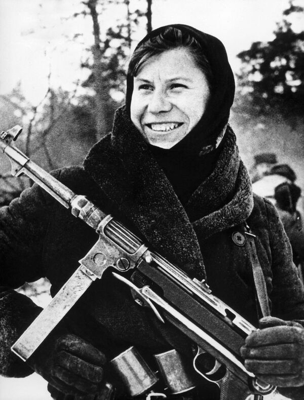 Portrait of Nastya, a Red army partisan, taken by war photographer Boris Yaroslavtsev, in 1943, during the Battle of Stalingrad. The Battle was fought during the winter of 1942 to 1943, and won by the Red Army over German invaders. - Sputnik Africa