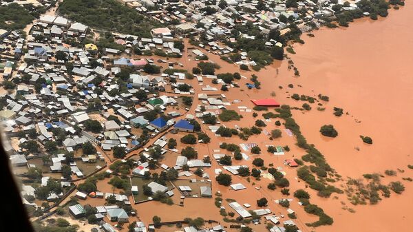 Jubba River flooding Bardheere town in Somalia. - Sputnik Africa