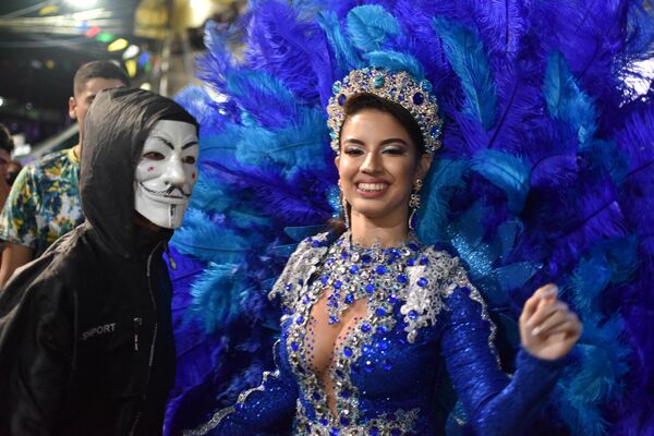 Costumed revelers take part in a carnival parade at El Callao town, Bolivar State, Venezuela, on Feb. 11, 2024. - Sputnik Africa