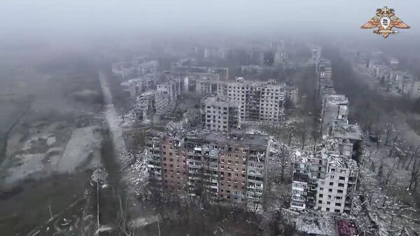 View of damaged houses in Avdeyevka in the DPR. - Sputnik Africa