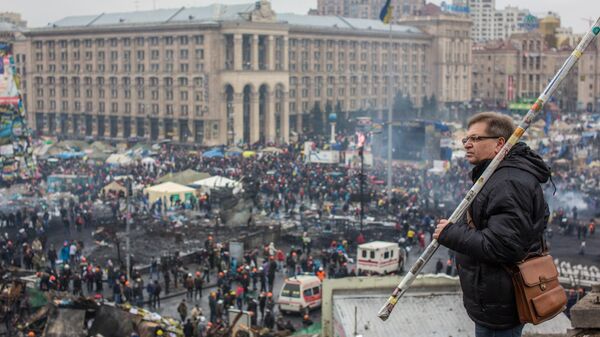 Protesters on Maidan Square in Kiev, Ukraine, in February 2014. - Sputnik Africa
