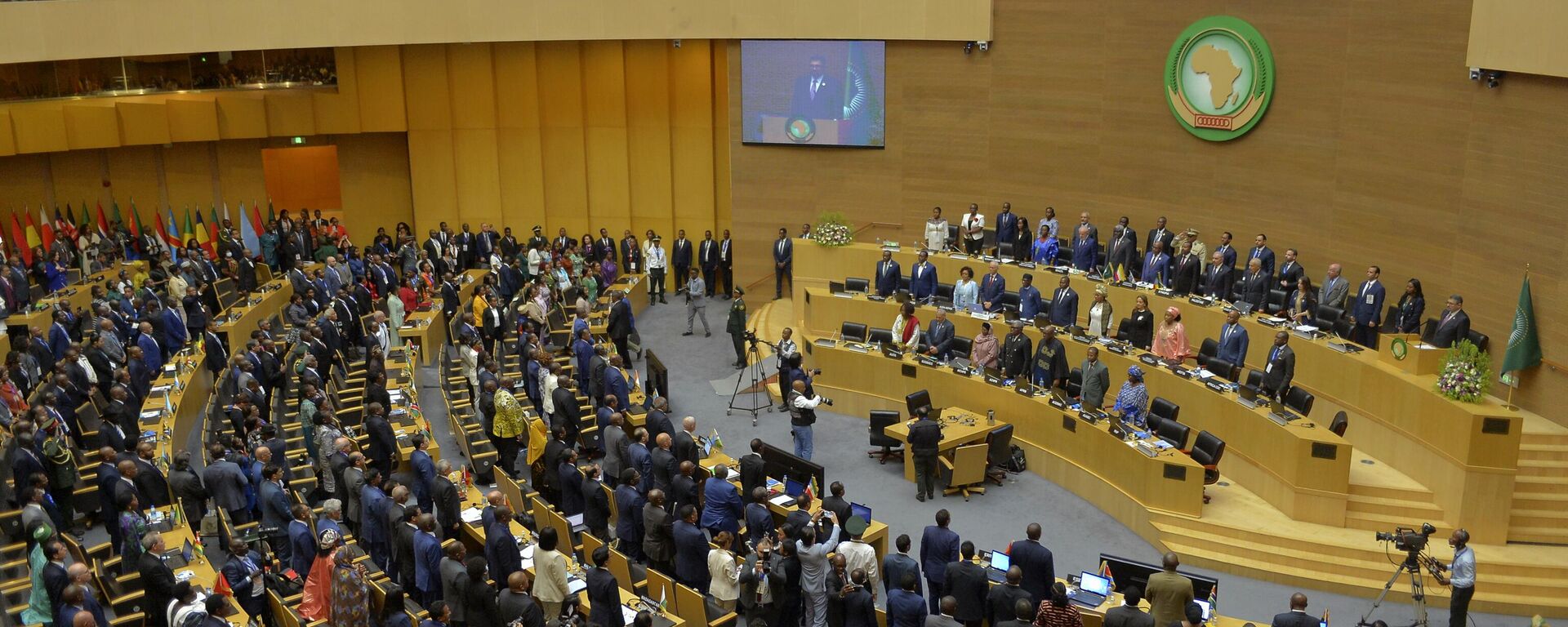 African heads of state attend the 37th Ordinary session of the Assembly of the African Union (AU) Summit at the AU headquarters in Addis Ababa, Ethiopia, on Feb. 17, 2024. - Sputnik Africa, 1920, 23.02.2024