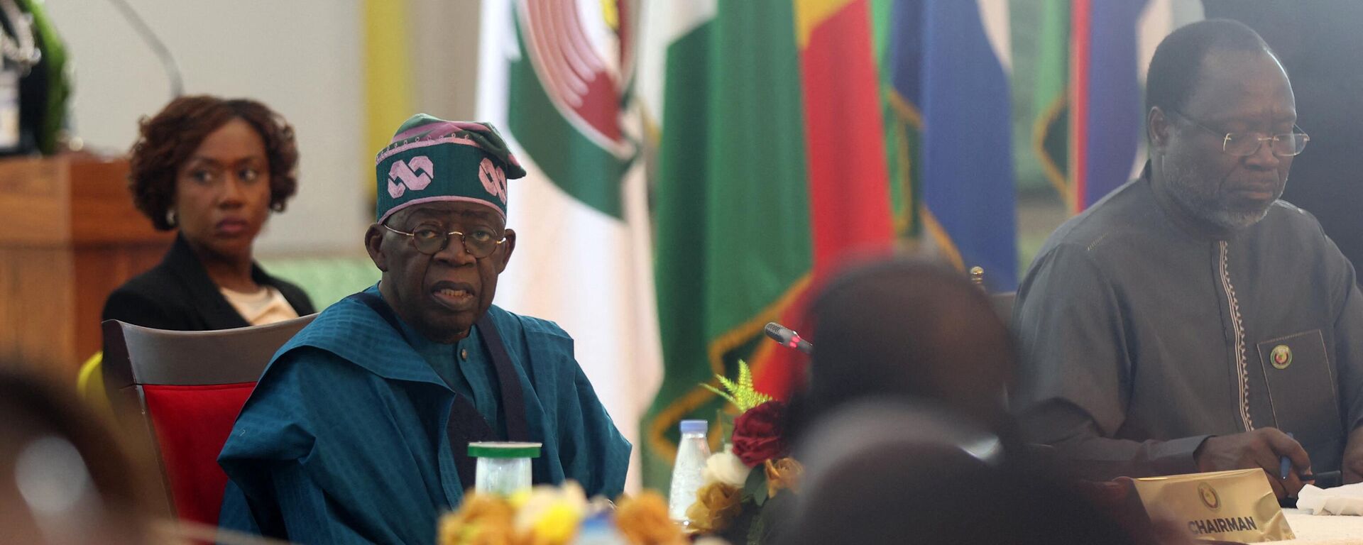 Nigeria’s President and Chairman, Economic Community of West African States Commission (ECOWAS) Bola Tinubu, looks on during the extraordinary session of Economic Community of West African States (ECOWAS) Heads of State and Government in Abuja, Nigeria on February 24, 2024. - Sputnik Africa, 1920, 24.02.2024