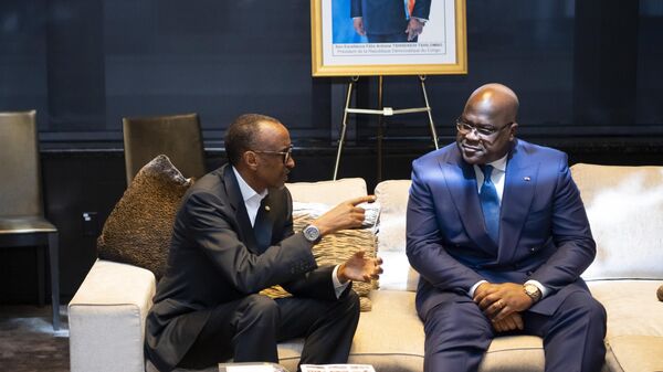 President Kagame meets with President Félix Tshisekedi of the Democratic Republic of the Congo, 2019 - Sputnik Africa