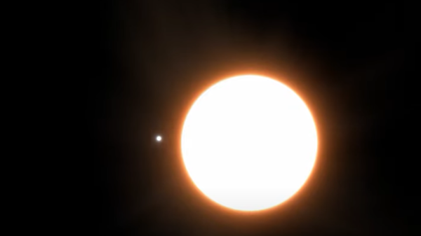 An artist impression of exoplanet LTT9779b orbiting its host star. - Sputnik Africa