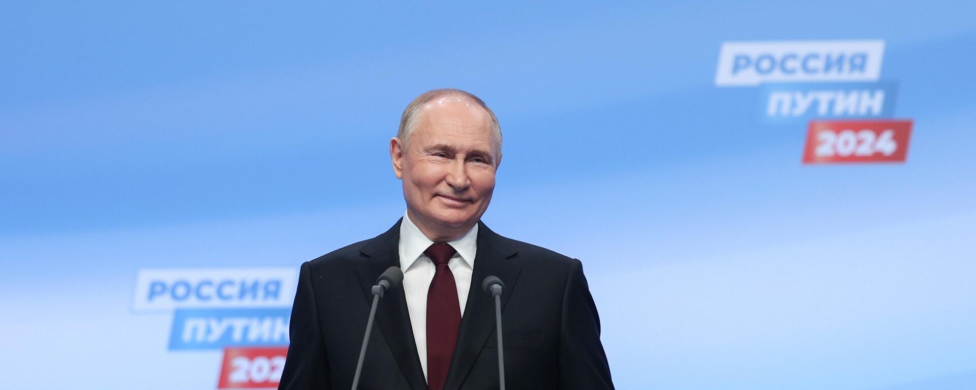 The Russian presidential candidate and incumbent President, Vladimir Putin, speaks to the media at the campaign headquarters, in Moscow, Russia, on Monday, March 18, 2024. - Sputnik Africa, 1920, 18.03.2024