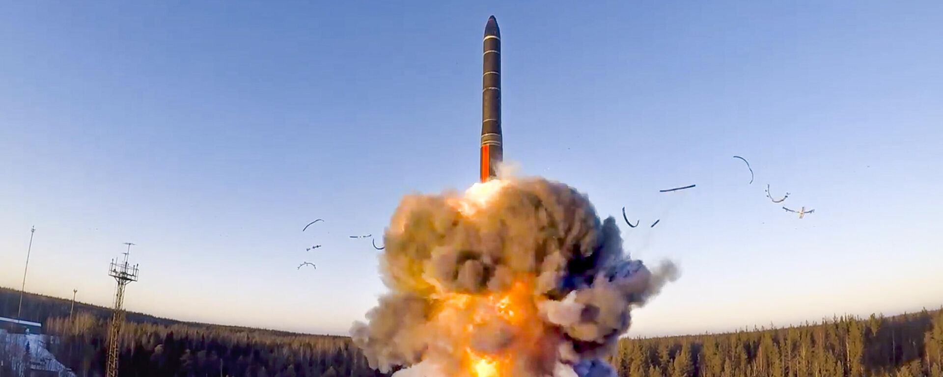 In this file photo taken from a video distributed by Russian Defense Ministry Press Service, on Dec. 9, 2020, a rocket launches from missile system as part of a ground-based intercontinental ballistic missile test launched from the Plesetsk facility in northwestern Russia.  - Sputnik Africa, 1920, 06.05.2024