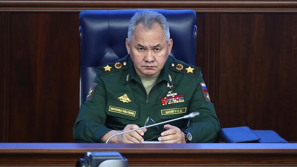 Russian Defence Minister Sergey Shoigu during an extended meeting of the Russian Ministry of Defence - Sputnik Africa