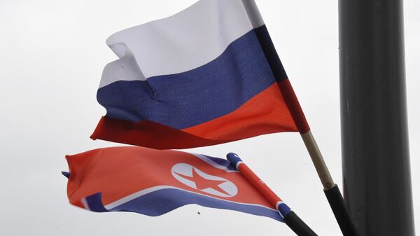 Russia and North Korea Flags - Sputnik Africa