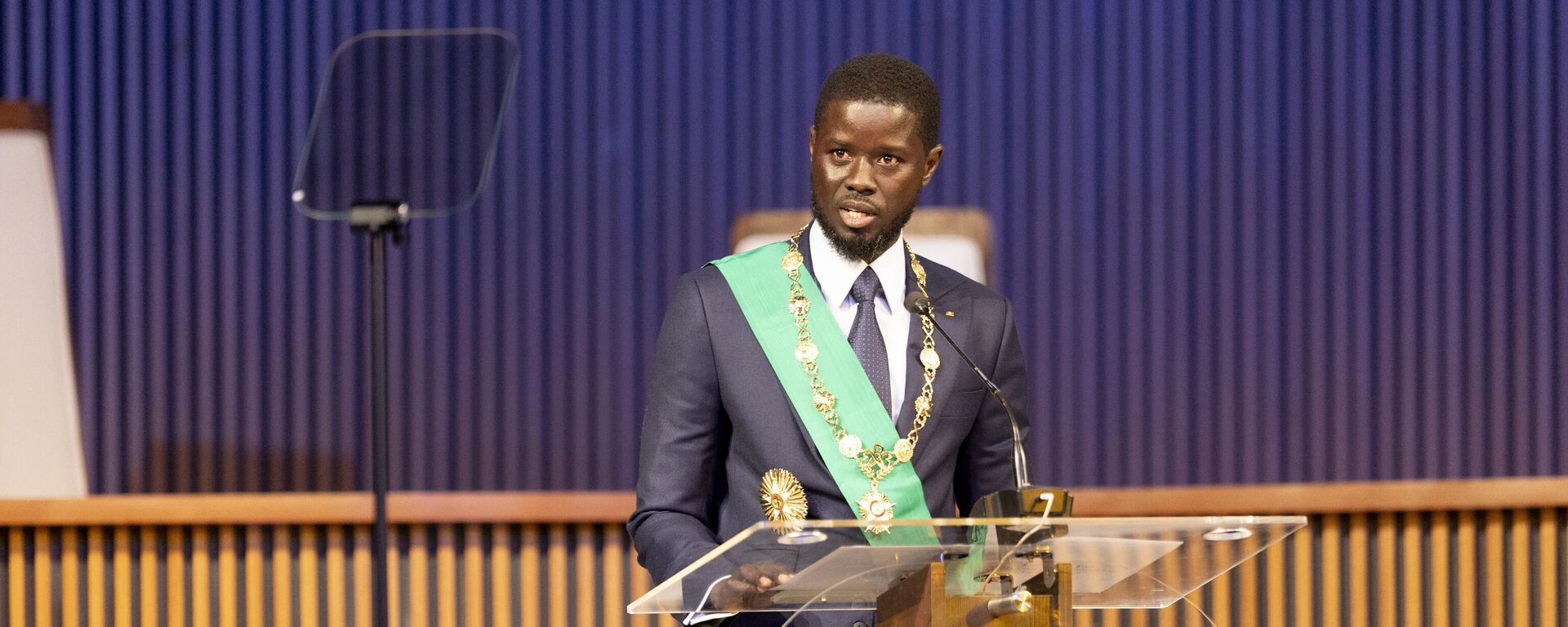 Bassirou Diomaye Faye delivers his inaugural speech after being sworn in as Senegal's president in Dakar, Senegal, Tuesday, April 2, 2024.  - Sputnik Africa, 1920, 02.04.2024