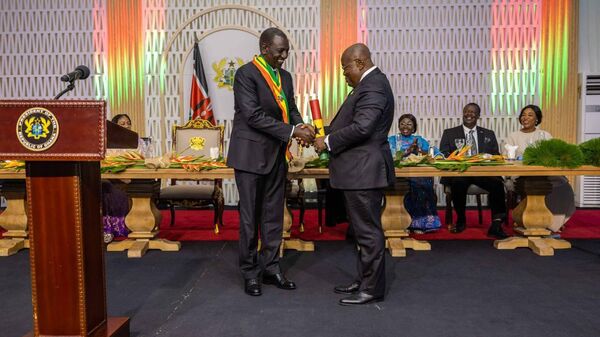 Kenyan President William Ruto received Ghana's most prestigious award, The Companion of the Order of the Star of the Volta. - Sputnik Africa