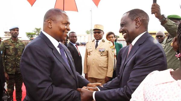 Kenya’s President William Ruto and the president of the Central African Republic Faustin Archange Touadera during a meeting in Bangui.  - Sputnik Africa