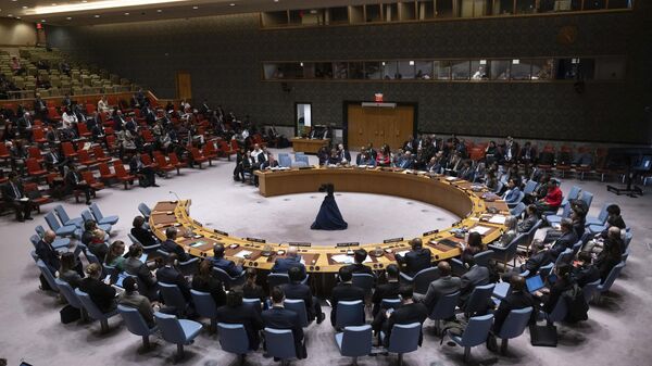 A general view shows a Security Council meeting at United Nations headquarters. - Sputnik Africa