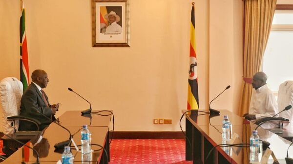 South African President Cyril Ramaphosa and Ugandan President Yoweri Museveni - Sputnik Africa