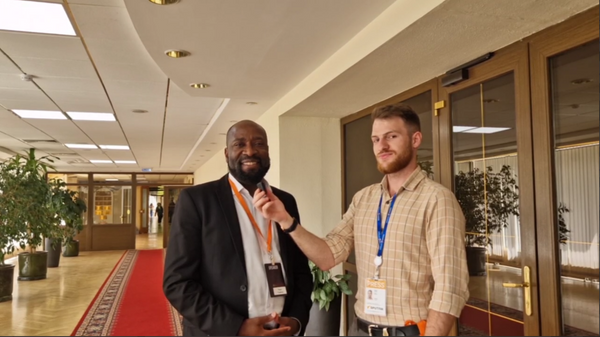 Louis Gowend, President of the Cameroonian Diaspora in Russia and Editor-in-Chief at Hello Africa magazine, on the sidelines of the III International Youth Forum “Russia-Africa: What's Next?”. - Sputnik Africa