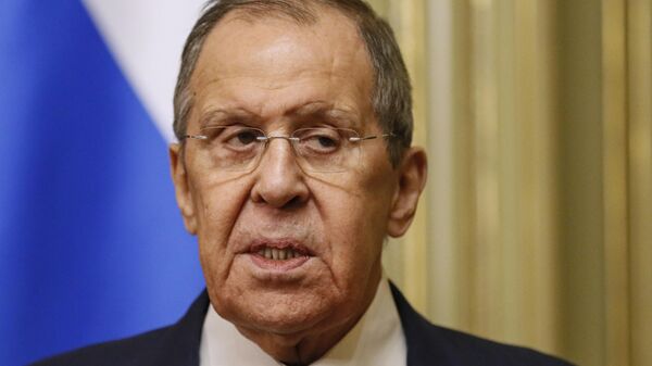 Russian Foreign minister Sergey Lavrov speaks during a joint press-conference with Bolivian Foreign Minister Celinda Sosa Lunda in Moscow, Russia, Friday, April 26, 2024. - Sputnik Afrique