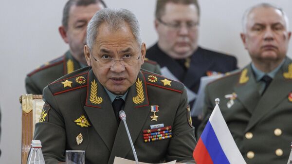 In this photo released by the Russian Defense Ministry Press Service on Friday, April 26, 2024, Russian Defense Minister Sergei Shoigu attends the Shanghai Cooperation Organisation (SCO) Defense Ministers' Meeting in Astana, Kazakhstan.  - Sputnik Africa
