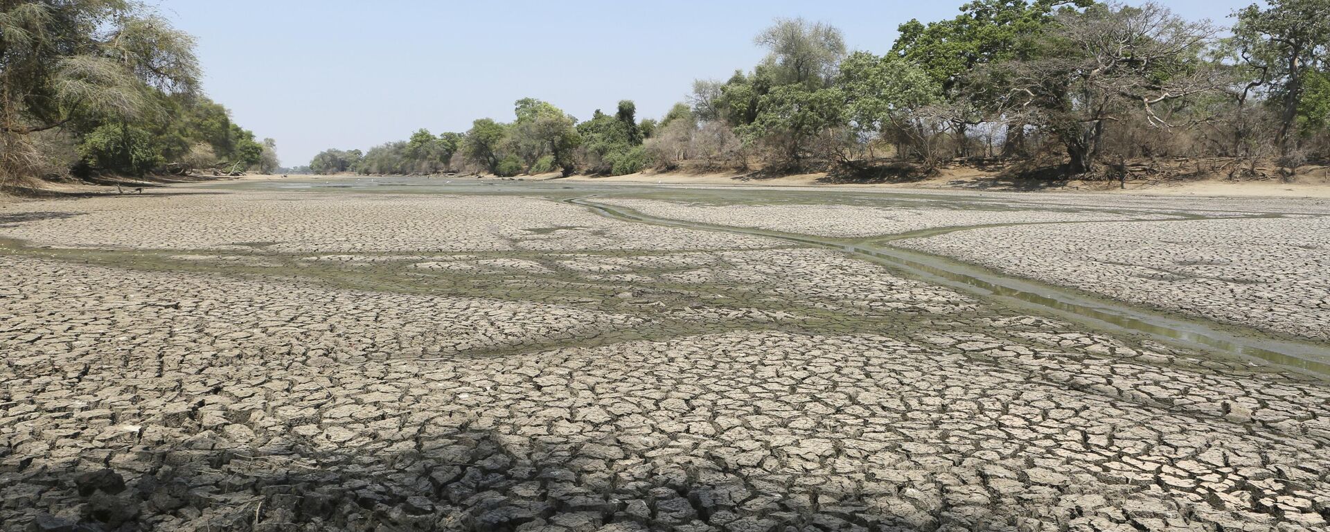 In this photo taken on Sunday, Oct. 27, 2019, a sun baked pool that used to be a perennial water supply is seen in Mana Pools National Park, Zimbabwe. - Sputnik Africa, 1920, 27.04.2024