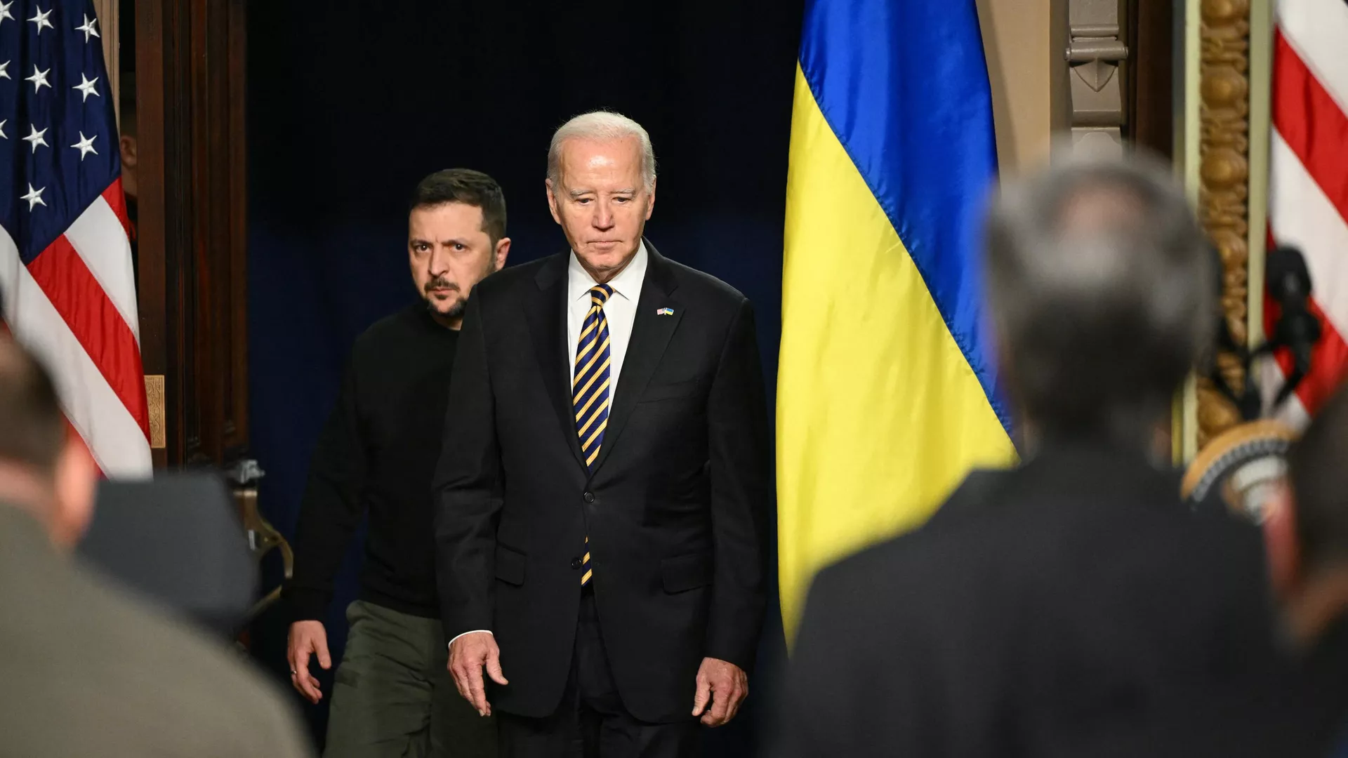 US President Joe Biden and Ukraine’s Volodymyr Zelensky. - Sputnik Afrique, 1920, 01.05.2024