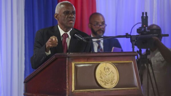 Edgard Leblanc Fils speaks after the transitional council named him president of the council in Port-au-Prince, Haiti, Tuesday, April 30, 2024. - Sputnik Africa